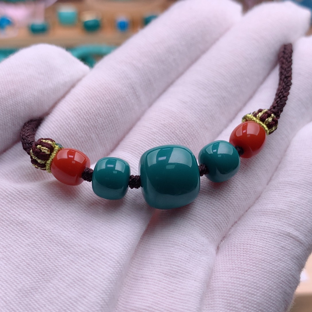 绿松石珠宝奇石未镶嵌锁骨项链