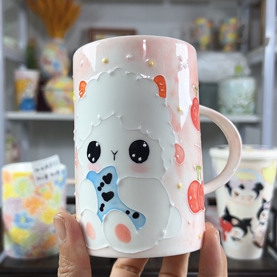 手绘高温釉下彩陶瓷木*心