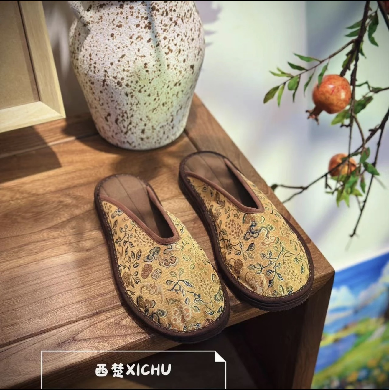 【八宝林芝拖鞋】中国风国潮透气舒适养脚纯手工千层底布鞋软底