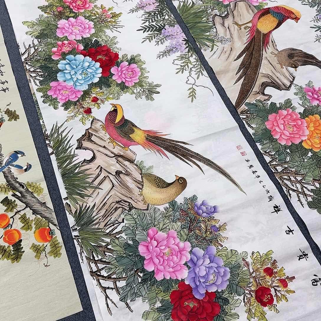 国画尺寸70X180手绘作品