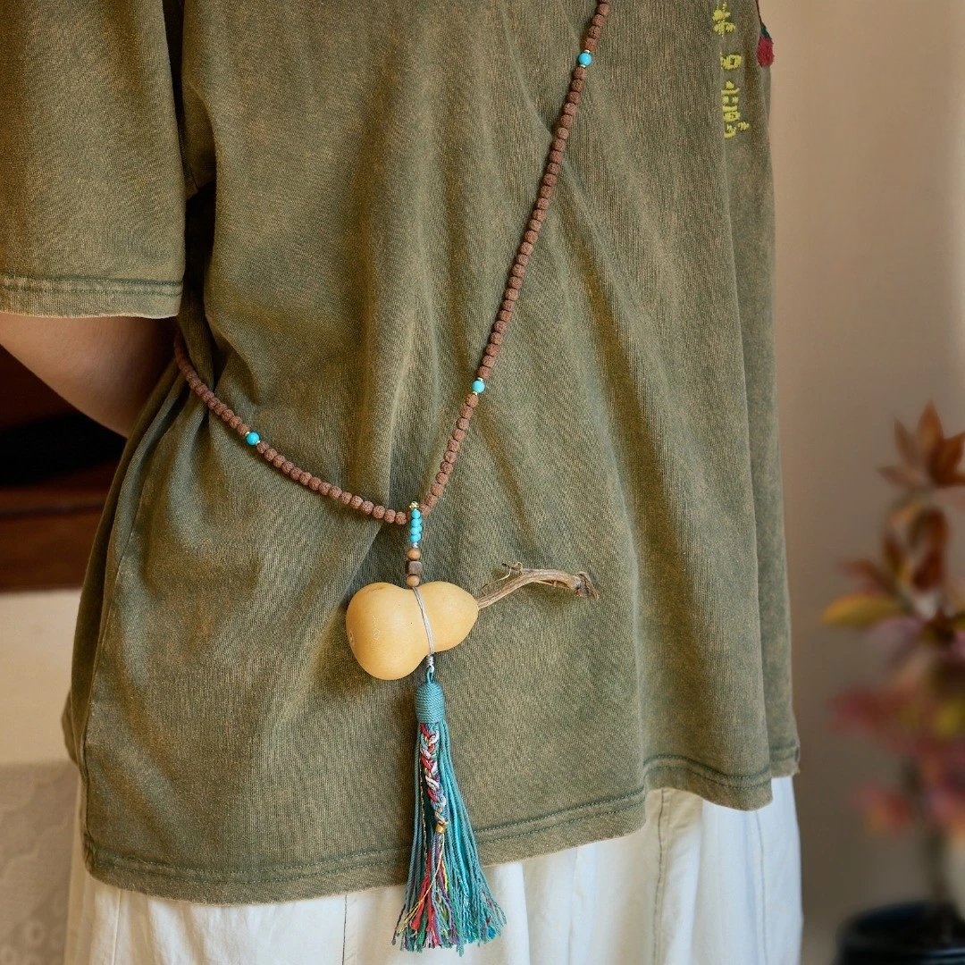 【杭州景区新款*葫芦斜跨背挂】芦途自在藏式编绳流苏 斜跨背背挂