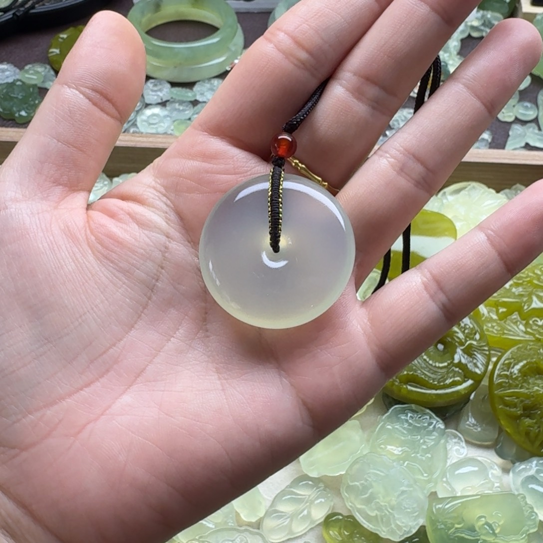 岩***~蛇纹石玉合金颈饰