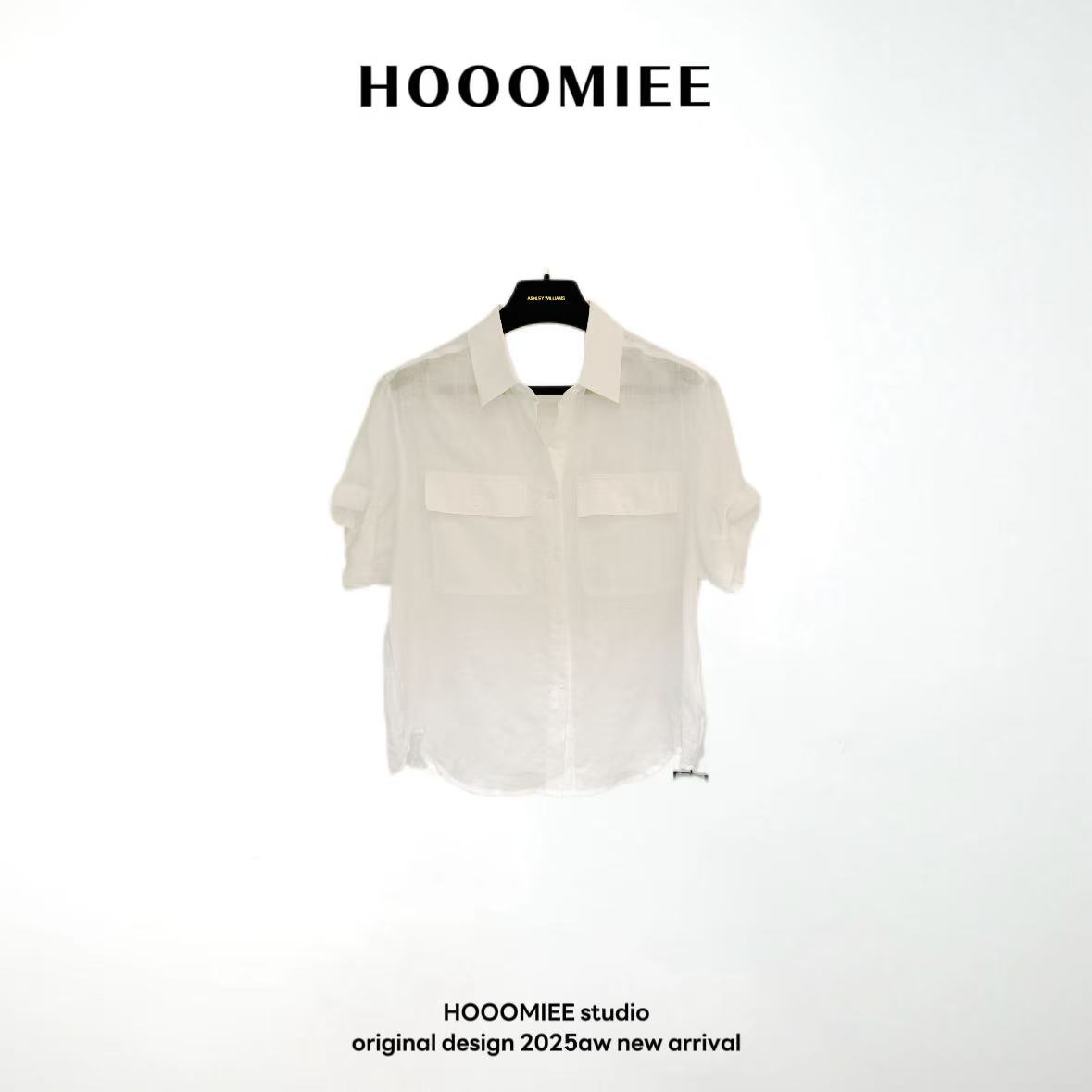 Hooomiee苎麻老钱假日风女士短袖衬衫Y6-3