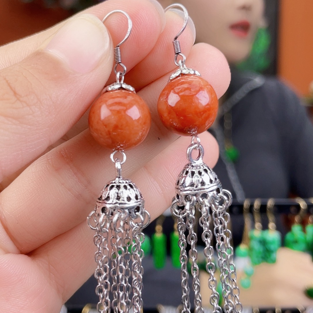 翡翠未镶嵌耳饰饰品