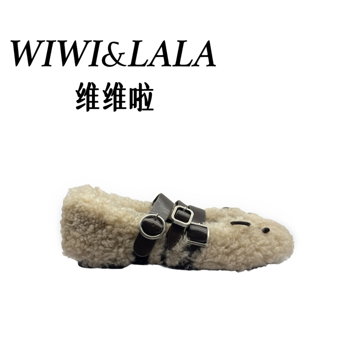 【维维啦】AW25秋款羊毛羊皮绑带瓢鞋520-12