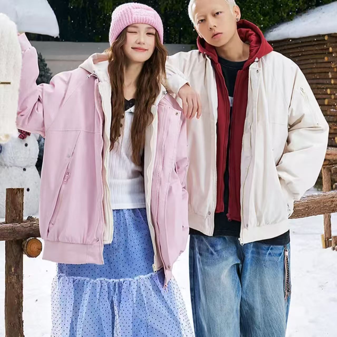 【帽领可拆卸】冬季棉服加厚连帽可脱卸帽情侣棉衣男女不跑棉外套