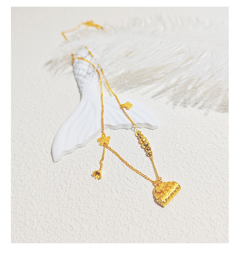 坠链均足银 足银足银 古法锁珠珠花项链 洋气百搭款式