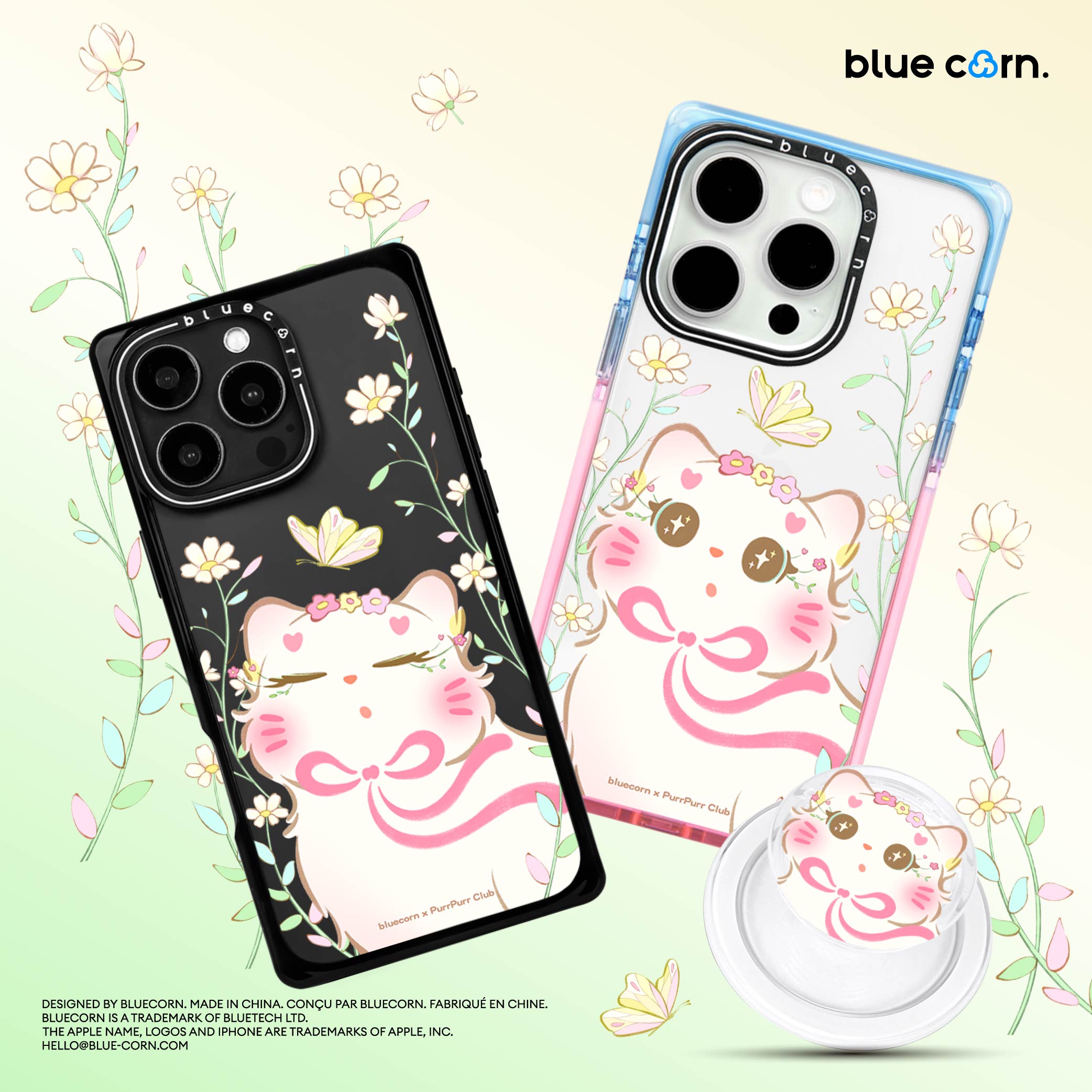 Bluecorn联名PurrpurrCLUB pipi春日花花适用iPhone16/15PM手机壳