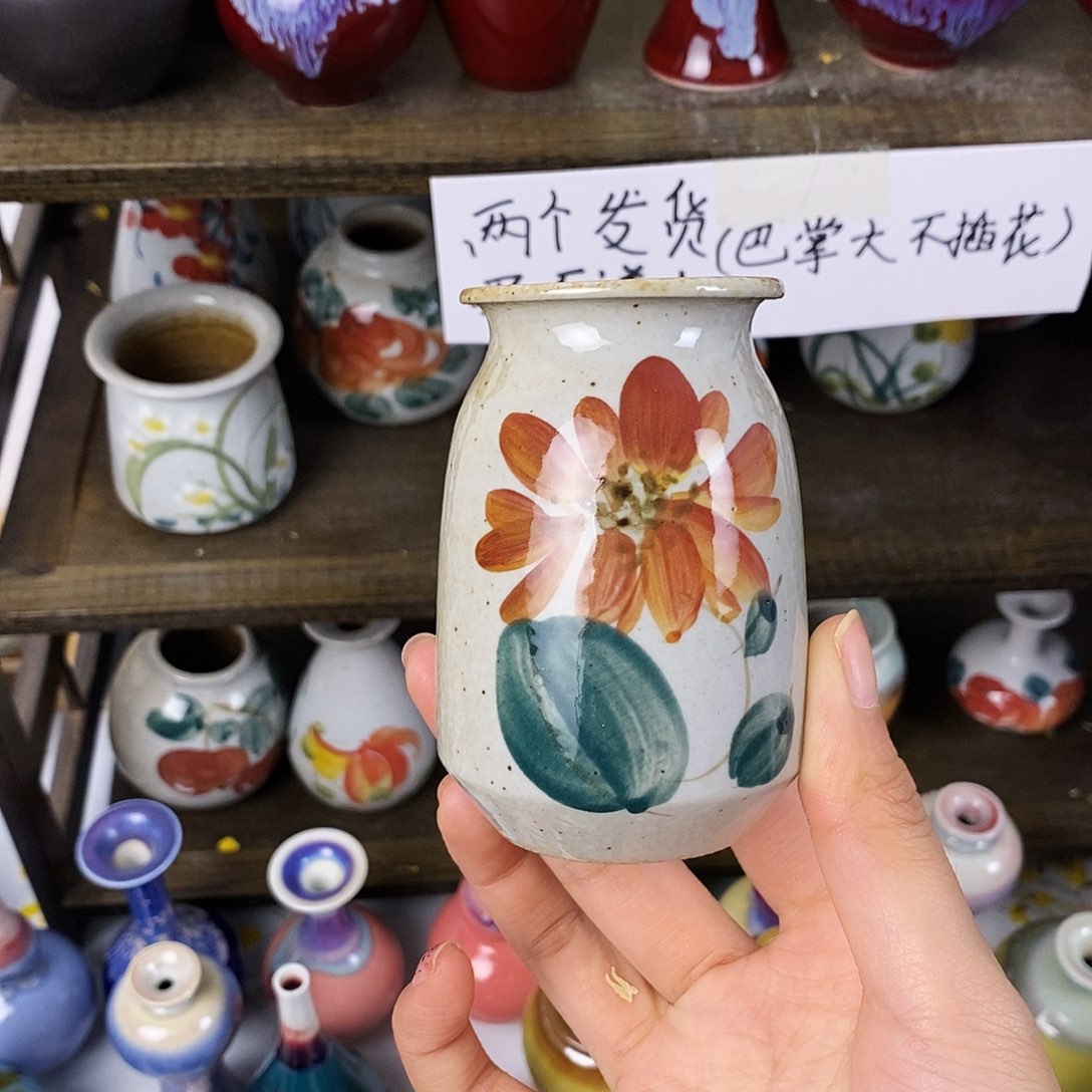 摆件景德镇高温陶瓷小花瓶