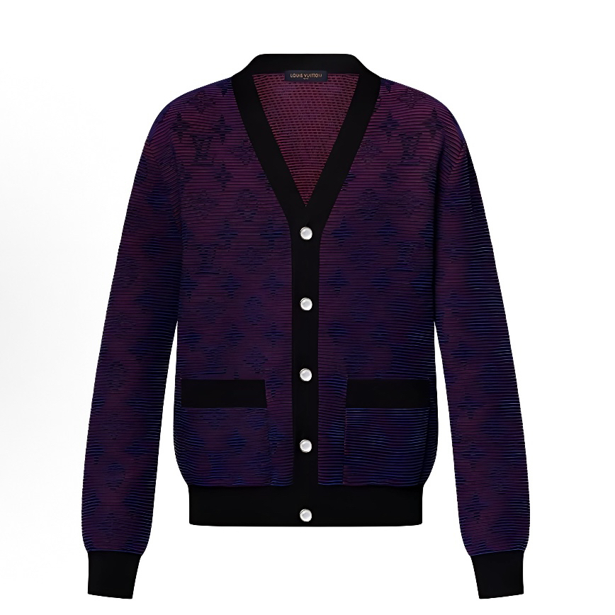 未使用 LouisVuitton/路易威登 FW25 满印提花开衫XXL码 md2187