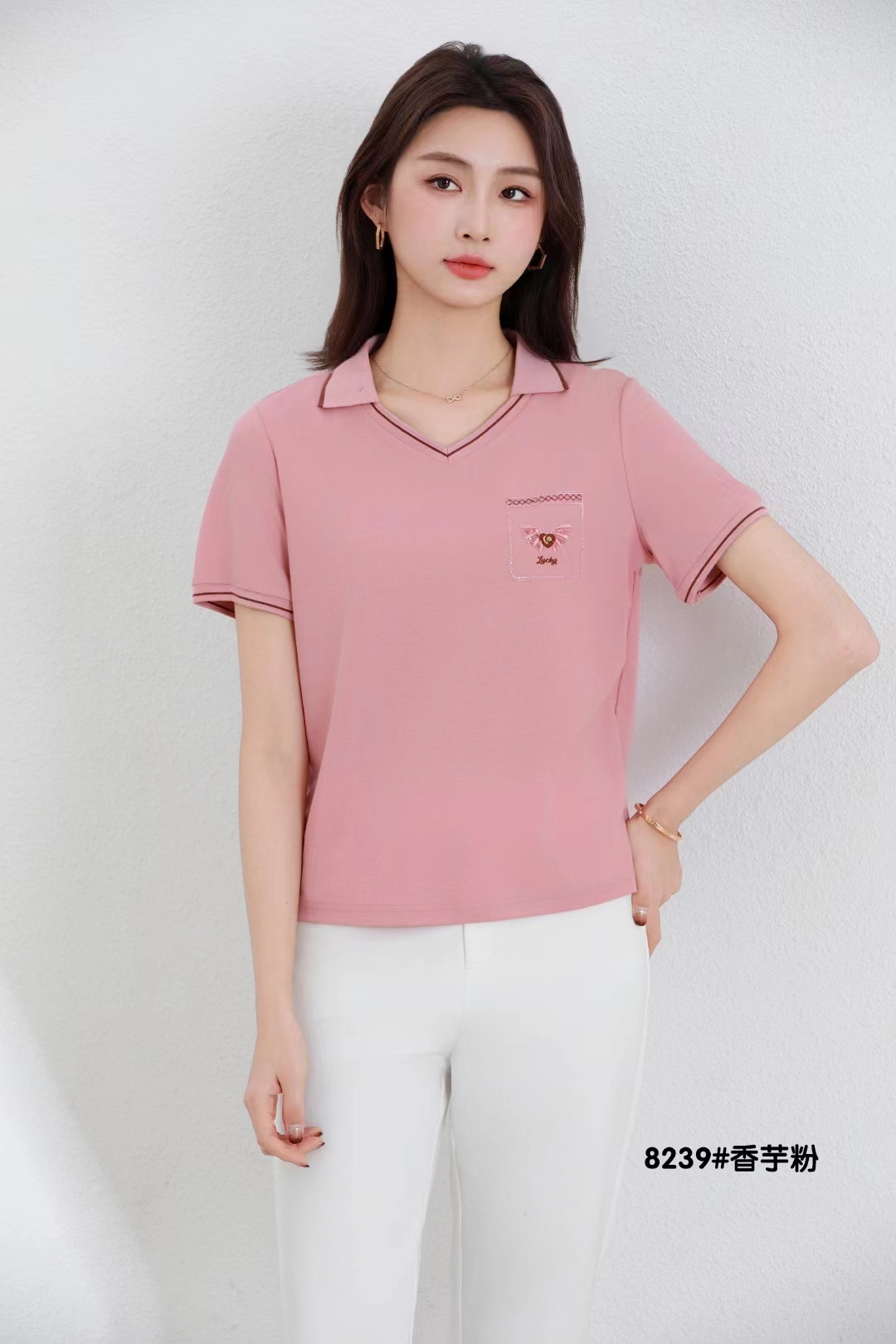 8239夏季新款时尚圆领韩版显瘦休闲大码短袖T恤女