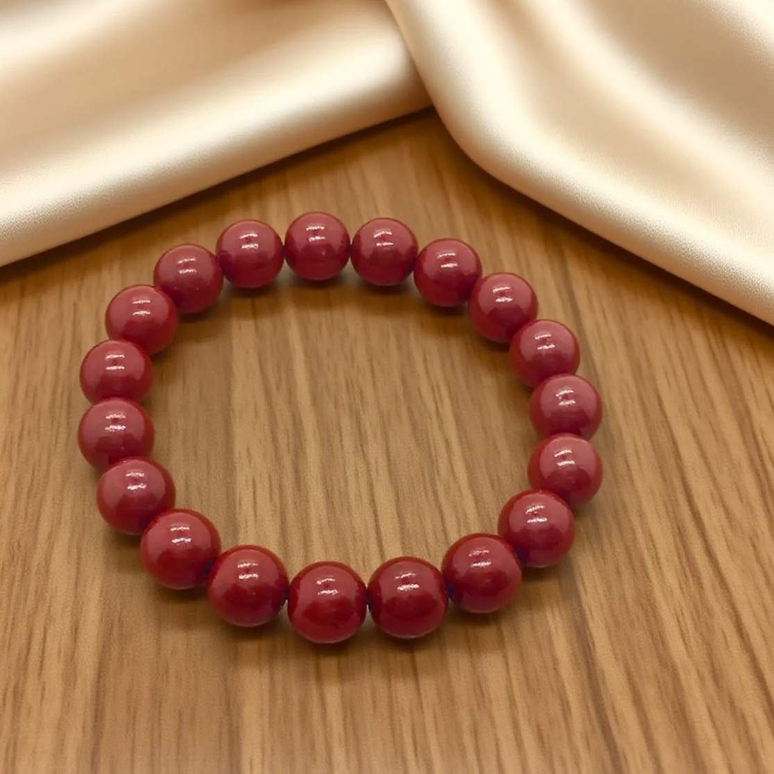天然辰砂朱砂单圈手串无礼盒282