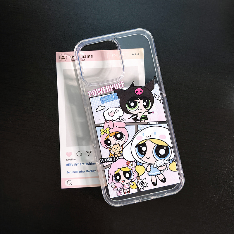 飞天小女警透明磁吸软壳适用于苹果iPhone16pm手机壳高级感手机壳