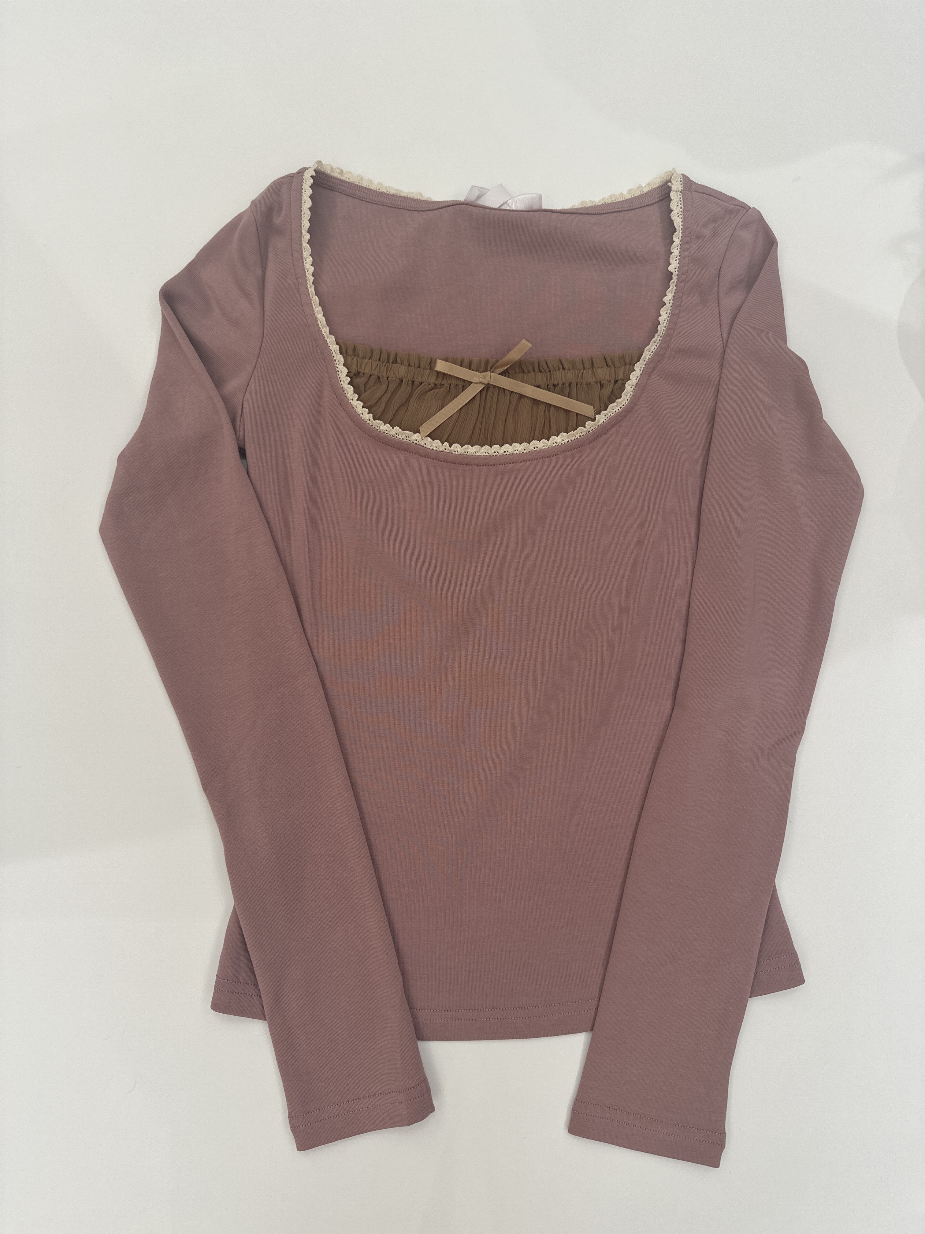 「长芯」南油25甜美百搭蝴蝶结长袖套头衫YZ25W11028