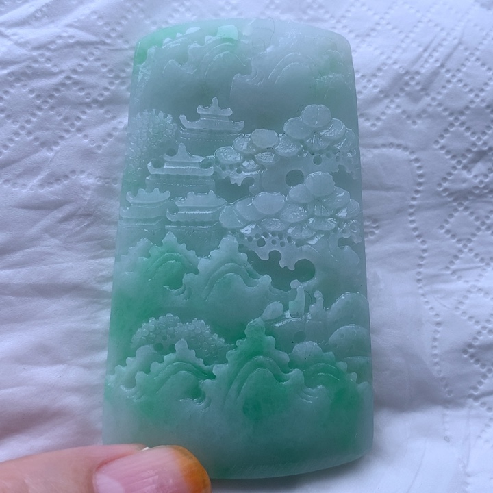 定制翡翠未镶嵌挂件山水挂件