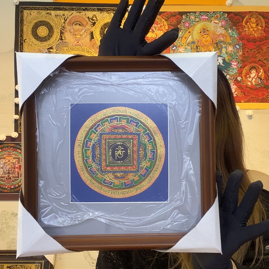 卷轴画纯手绘唐卡坛城27厘米左右带框