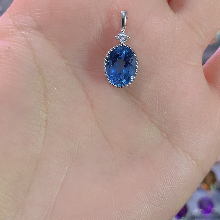 托帕石吊坠(不含链)银S925镶嵌