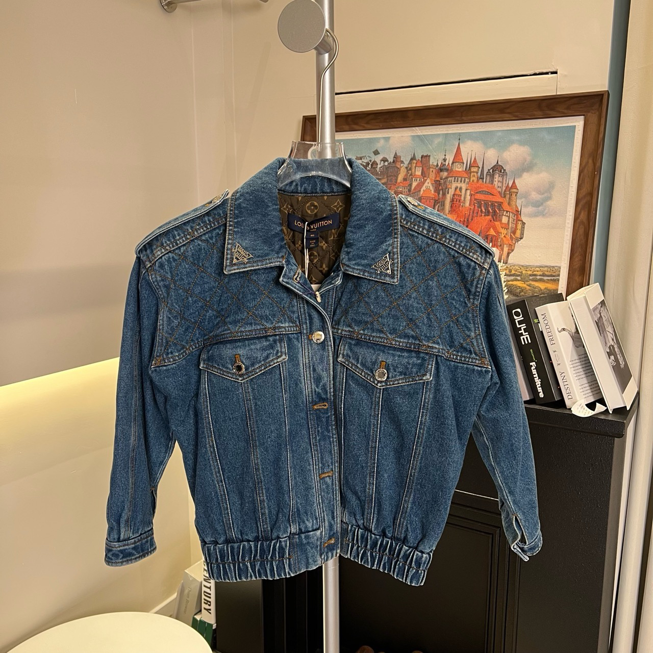 99新 LouisVuitton/路易威登 LV646加棉牛仔夹克蓝色40码 原12500