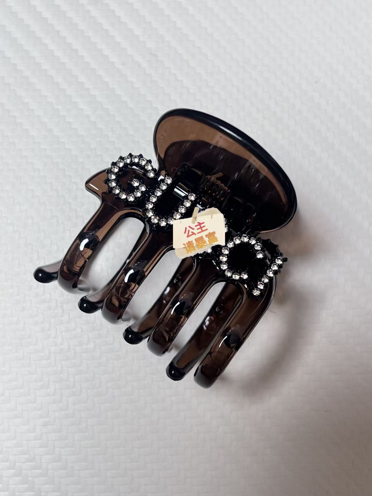 1082【FULL 7】韩国东大门少女风法系宫廷G家闪钻马尾抓4.5cm