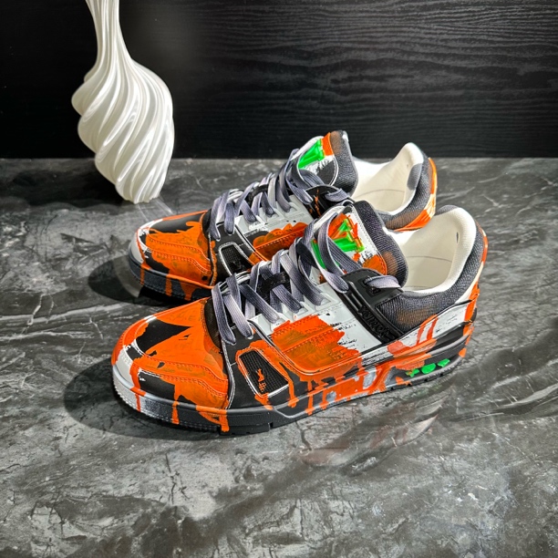 99新 LouisVuitton/路易威登 40.5码/准新 周轶伦限定Trainer板鞋