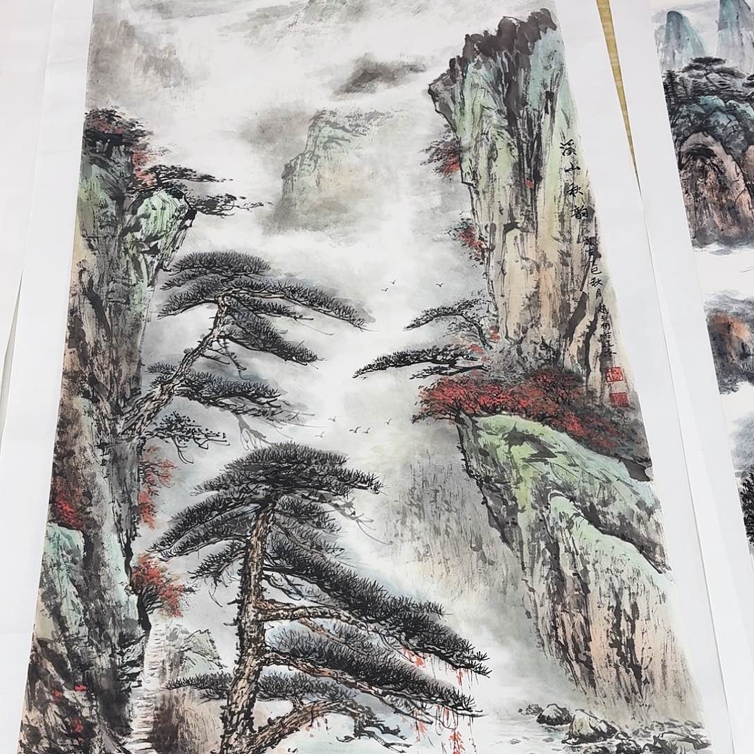 湖***客国画四尺整纸手绘作品