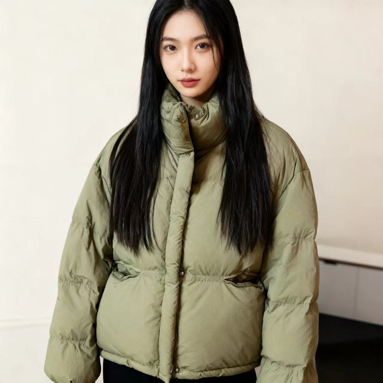 2025冬季新款东大门羽绒服女士短款立领加厚外套面包服网红同款潮