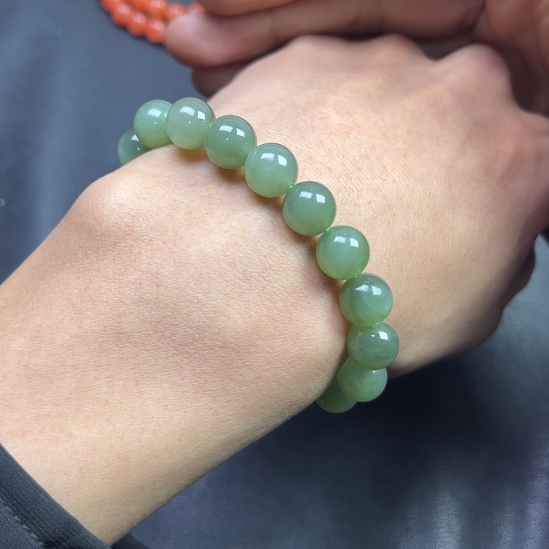 和田玉手链未镶嵌多样性俄罗斯碧玉货头卡10无黑点