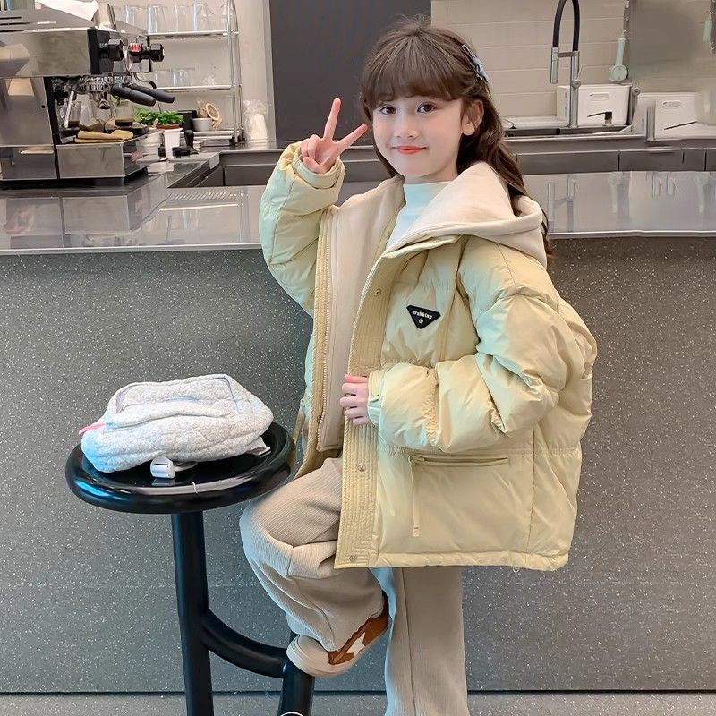 女童棉衣加厚假两件冬装2025新款儿童韩版棉袄女孩棉服外套冬款