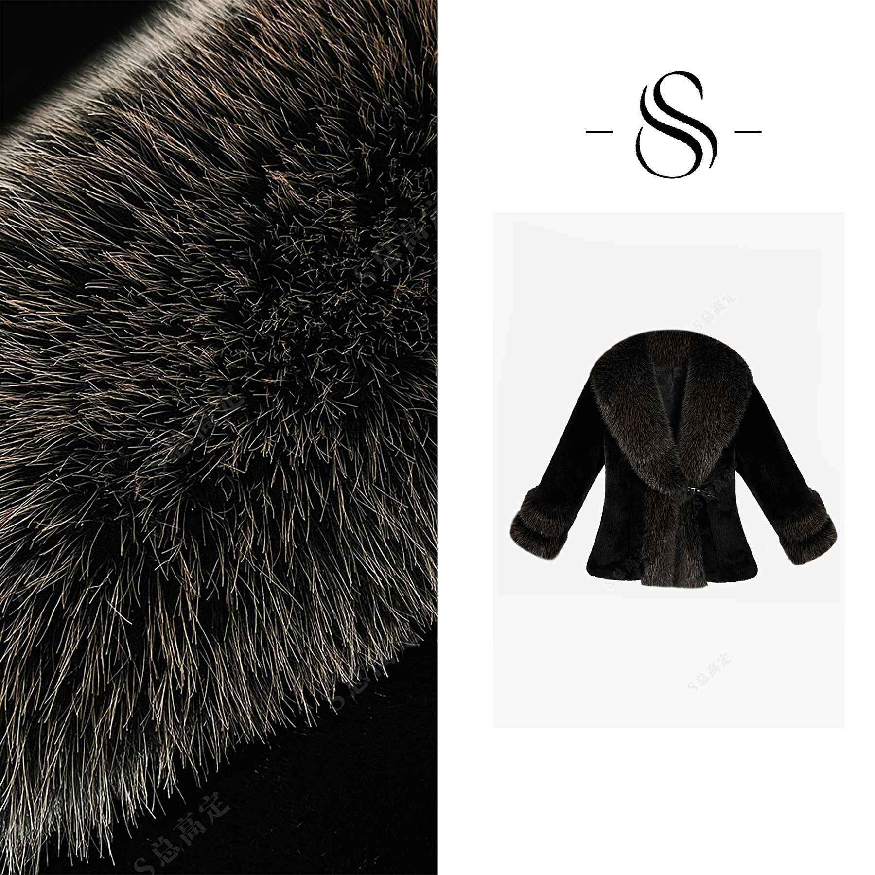 【丹丹】冬季新款黑金大翻领加厚保暖束腰显瘦百搭外套D0396