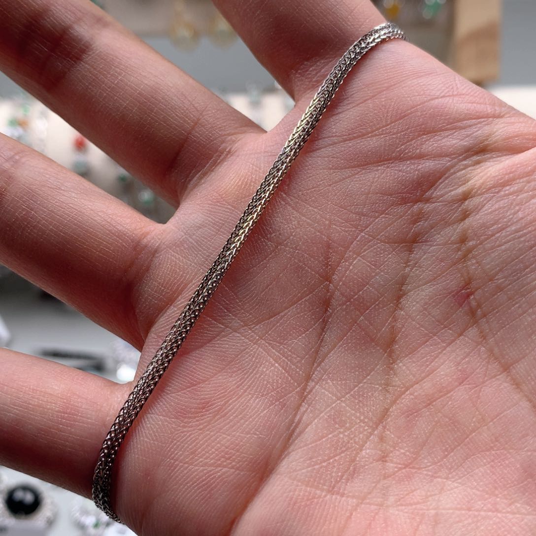 翡翠戒圈银S925镶嵌玉****馆项链