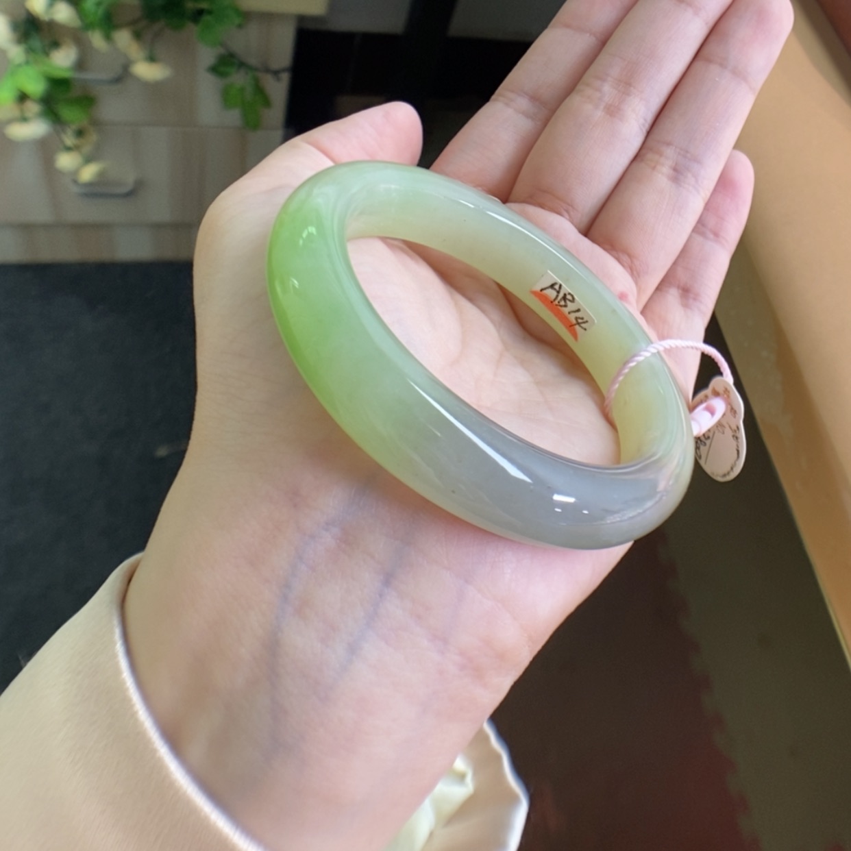 【闪购商品】和田玉（翠青玉）手镯未镶嵌5051紫翠糖三色