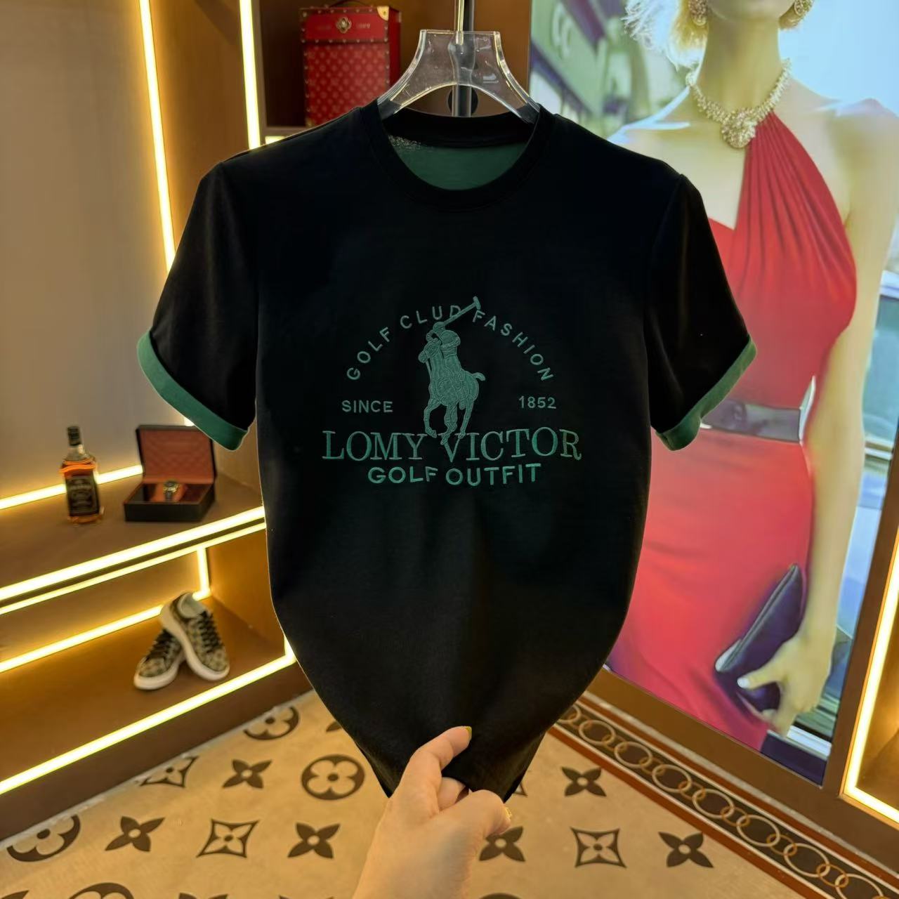 【CCS】2025夏季新款圓領男士輕奢半袖修身刺繡T恤款9286款1111