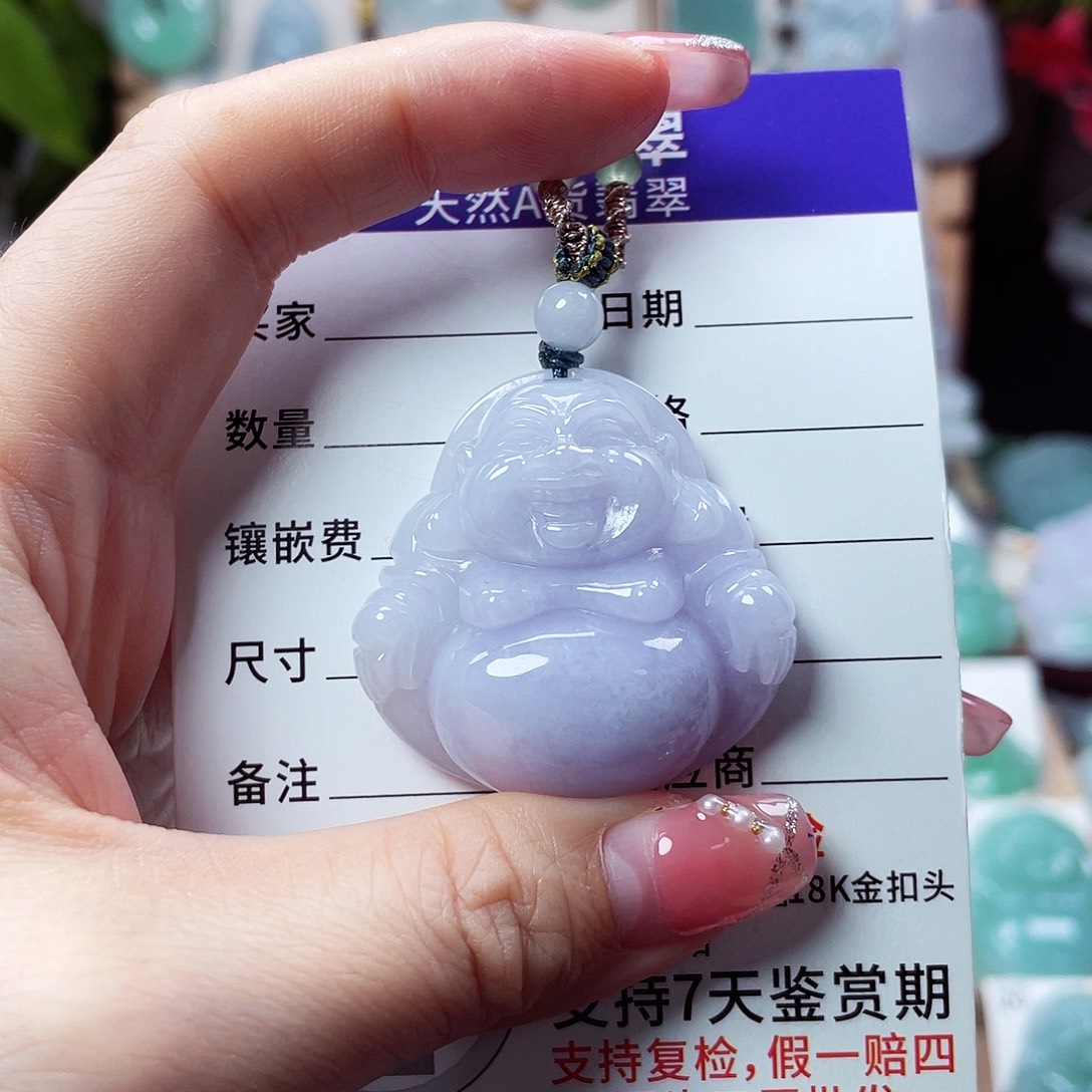翡翠未镶嵌颈饰佛公09