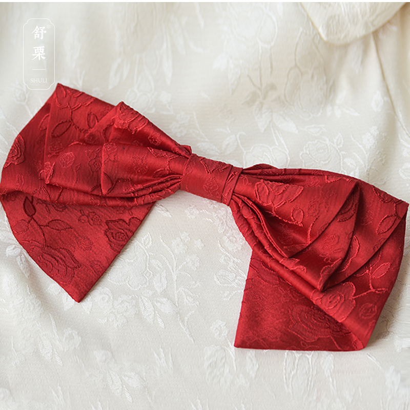 【大蝴蝶顶夹】气质酒红色儿童头饰在逃公主女孩新年拜年发夹舒栗