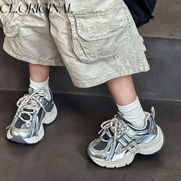 W1-W100女男运动风透气防滑运动鞋男童韩版中大童宽松