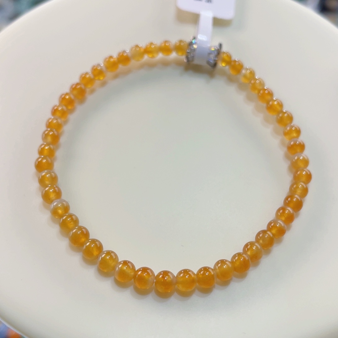 未镶嵌手链翡翠金灿灿冰黄卡3.8