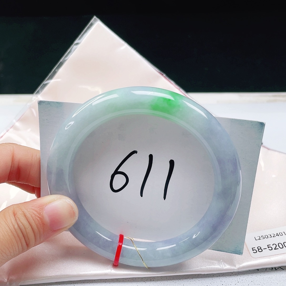 翡翠未镶嵌手镯58+圆条