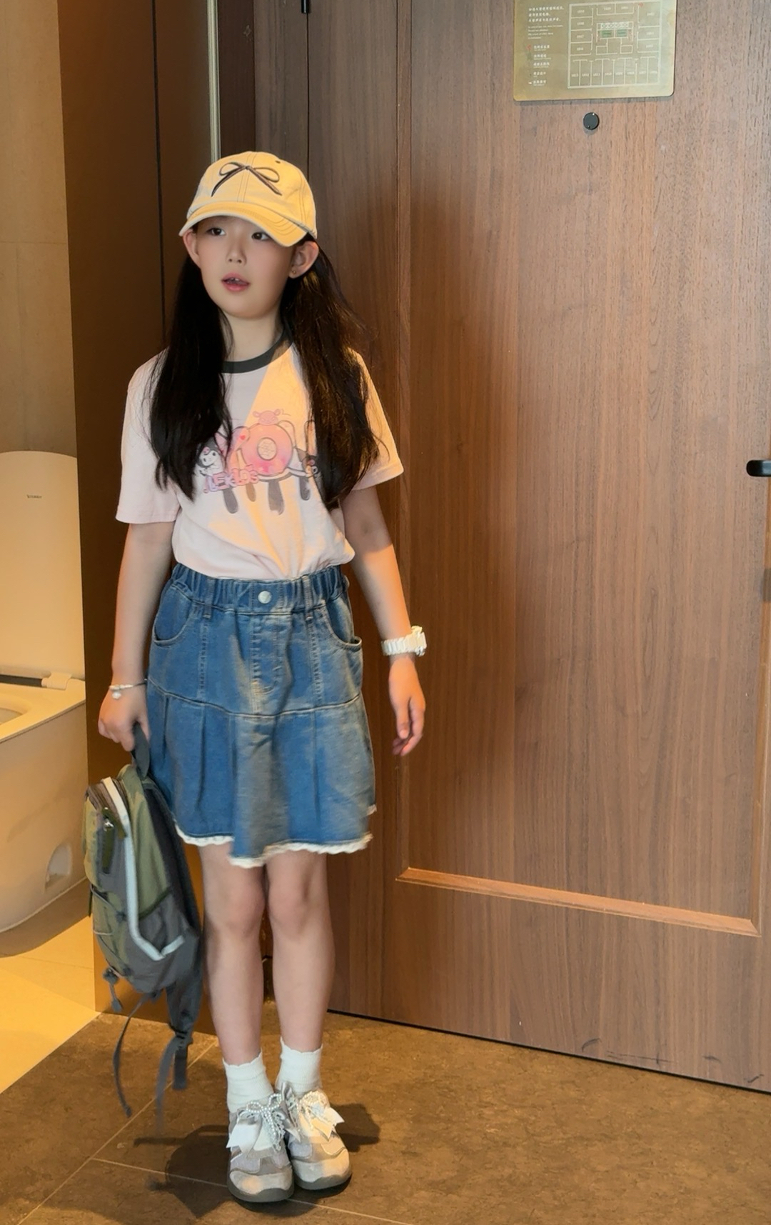 现货   【粉色库洛米】夏季儿童女童短小款休闲短袖T恤25176