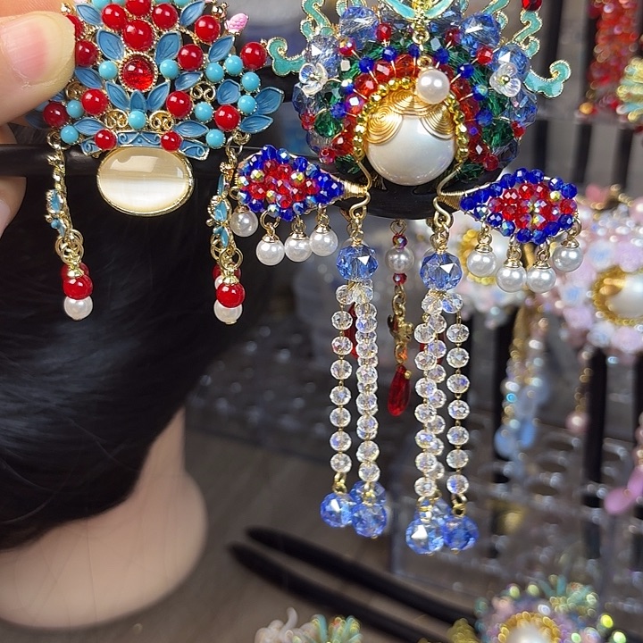 冰***露古风刀马旦发簪发饰