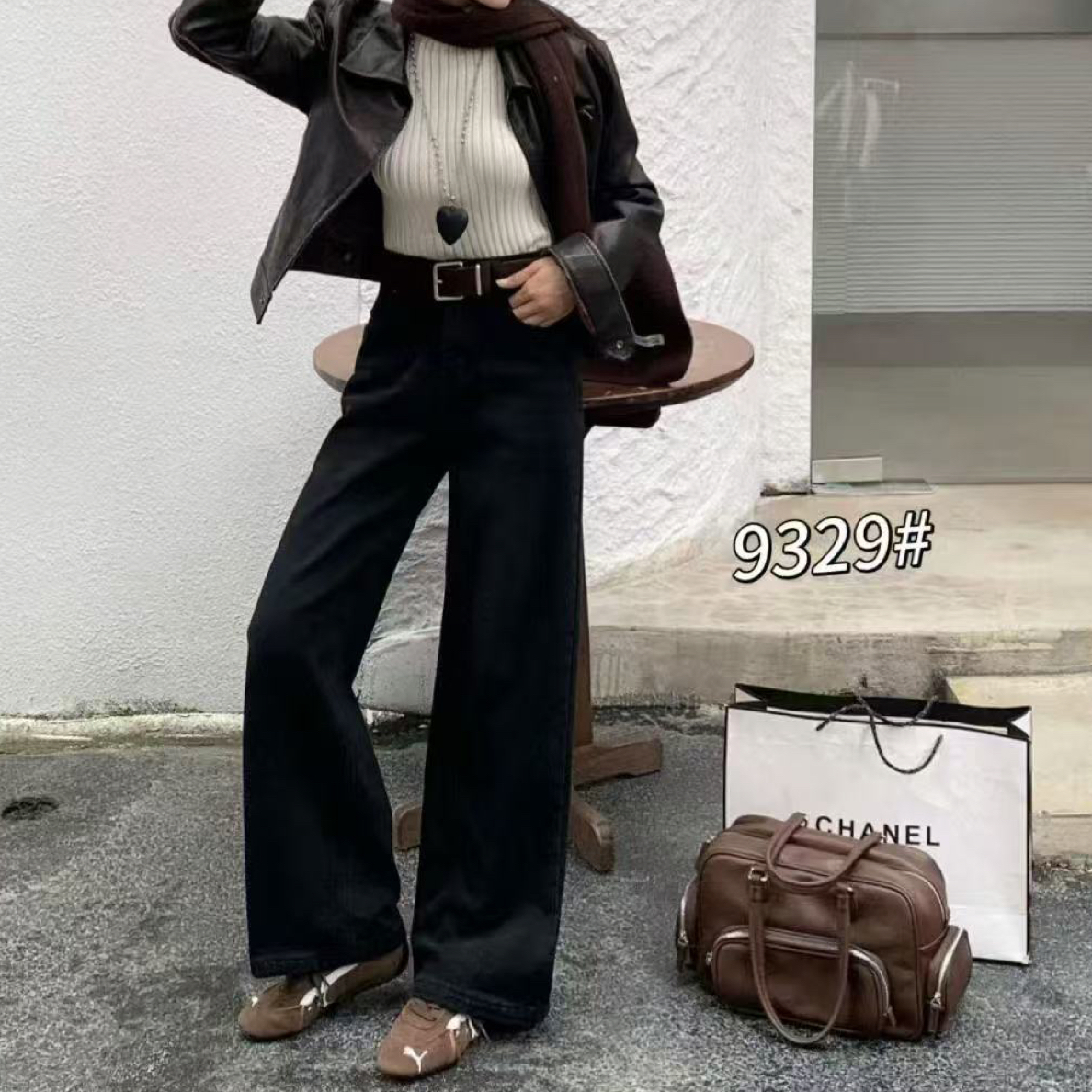 妞总家加绒加厚阔腿裤牛仔裤冬高腰显瘦百搭休闲牛仔长裤
