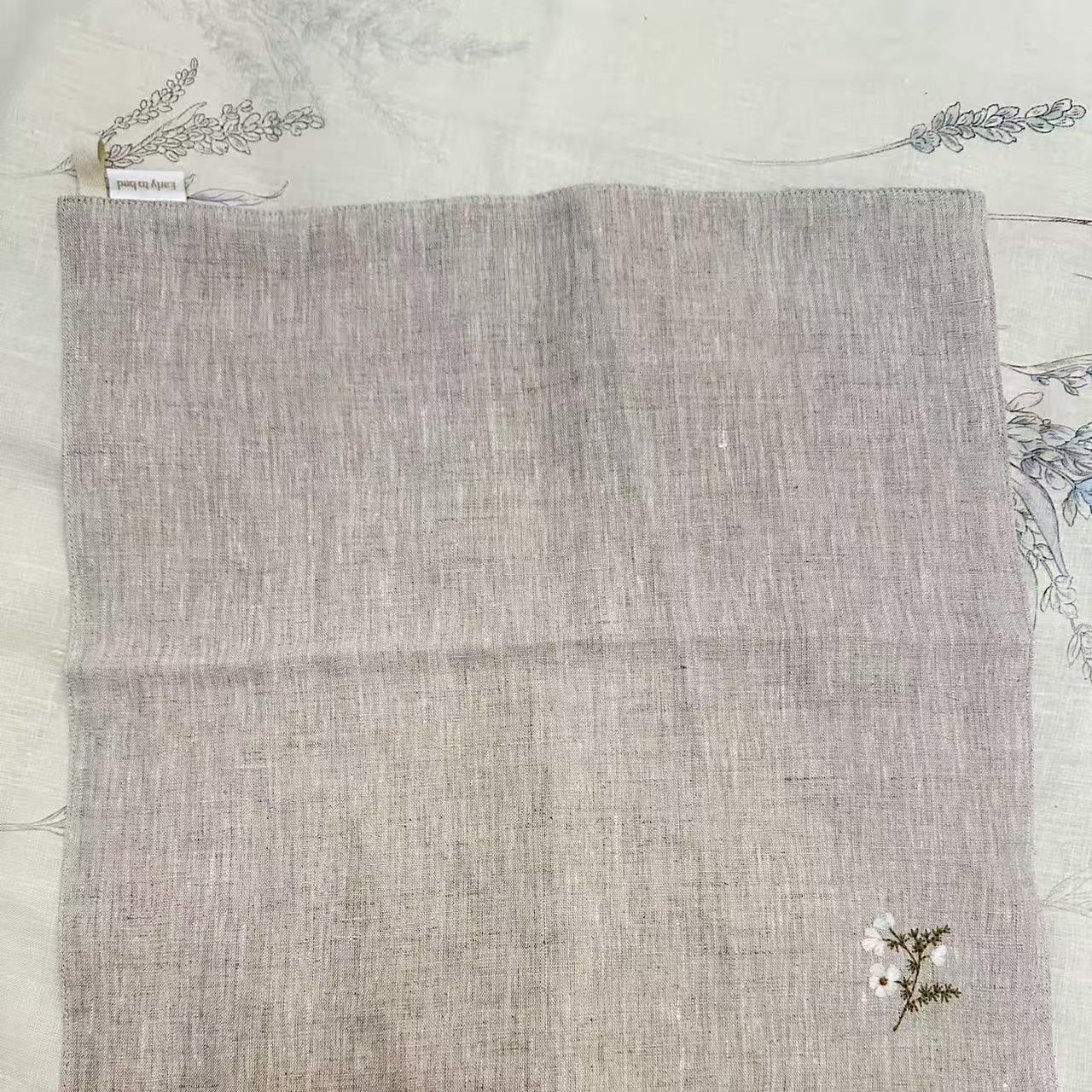 单雨露双层汉麻刺绣方巾舒适透气亲肤吸湿排汗35*35