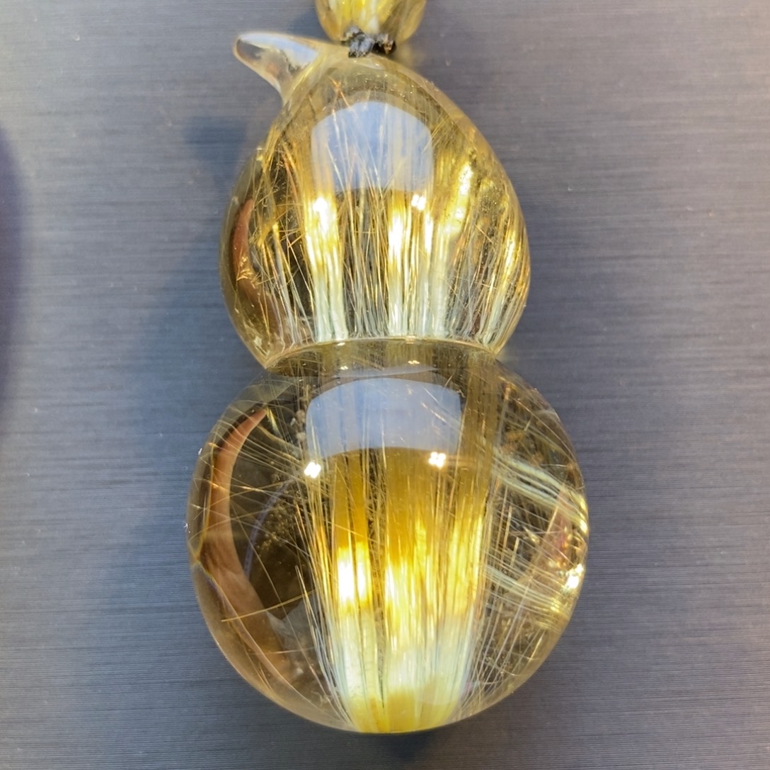 水晶颈饰未镶嵌钛晶葫芦手把件