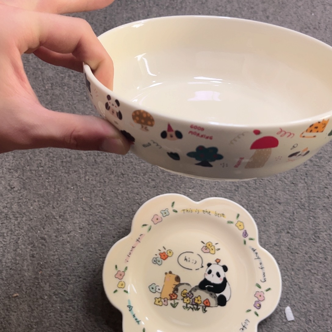 陶瓷爱华鸭七寸深盘