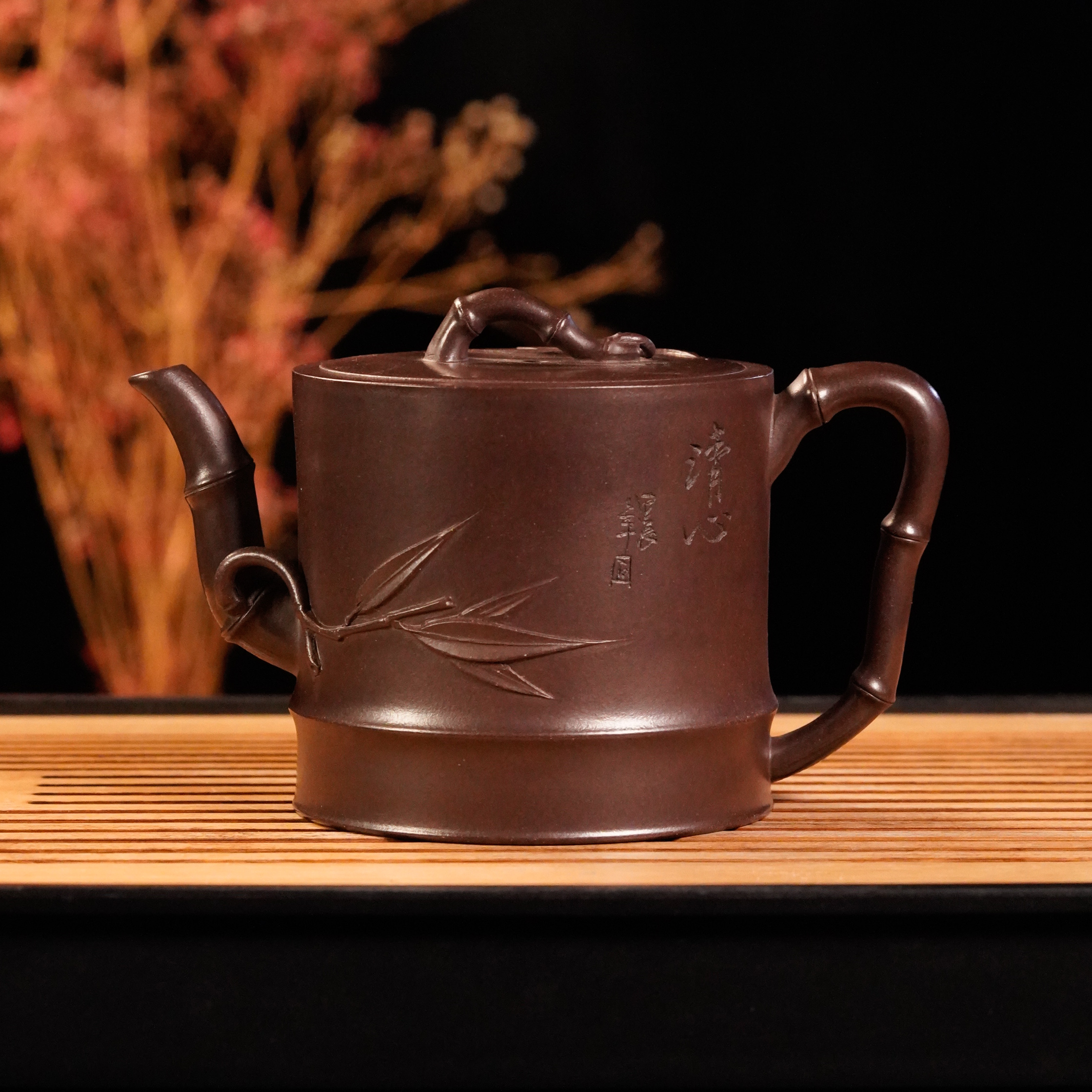 GS19-034   许进兰  宜兴手工紫砂  高竹节