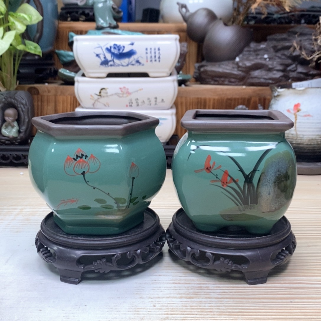 紫砂花盆陶瓷艺术花盆陶瓷