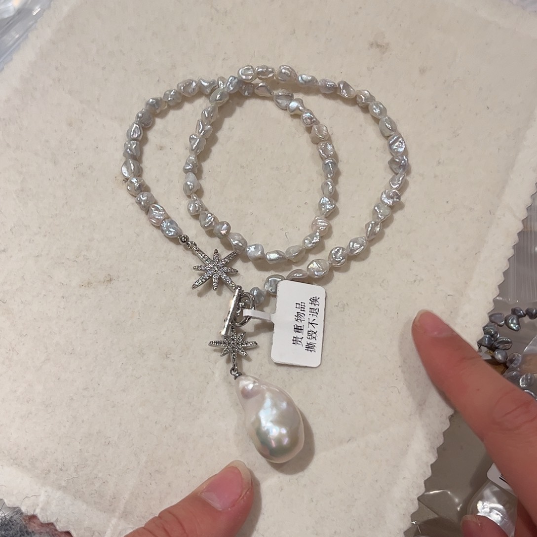 淡水珍珠颈饰合金