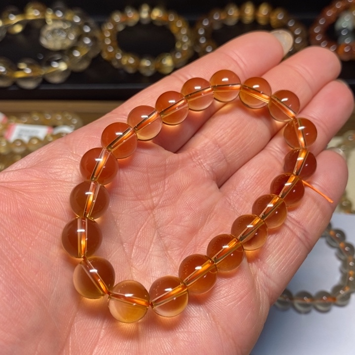 水晶手链未镶嵌天然黄水晶