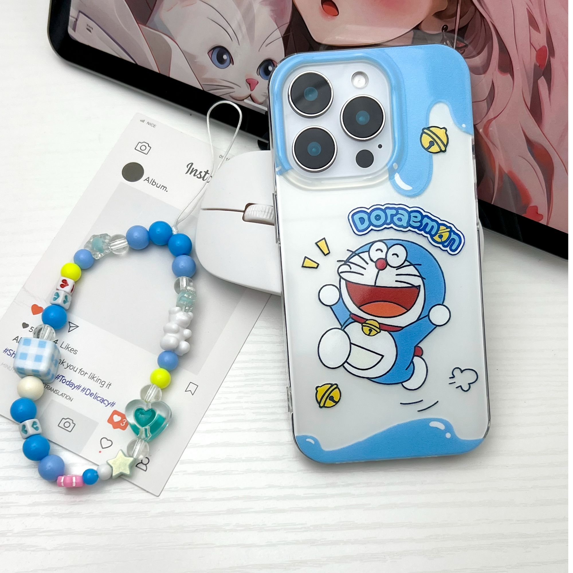 IMD手机壳卡通开心哆啦A梦适用苹果16iPhone15华为小米oppovivo
