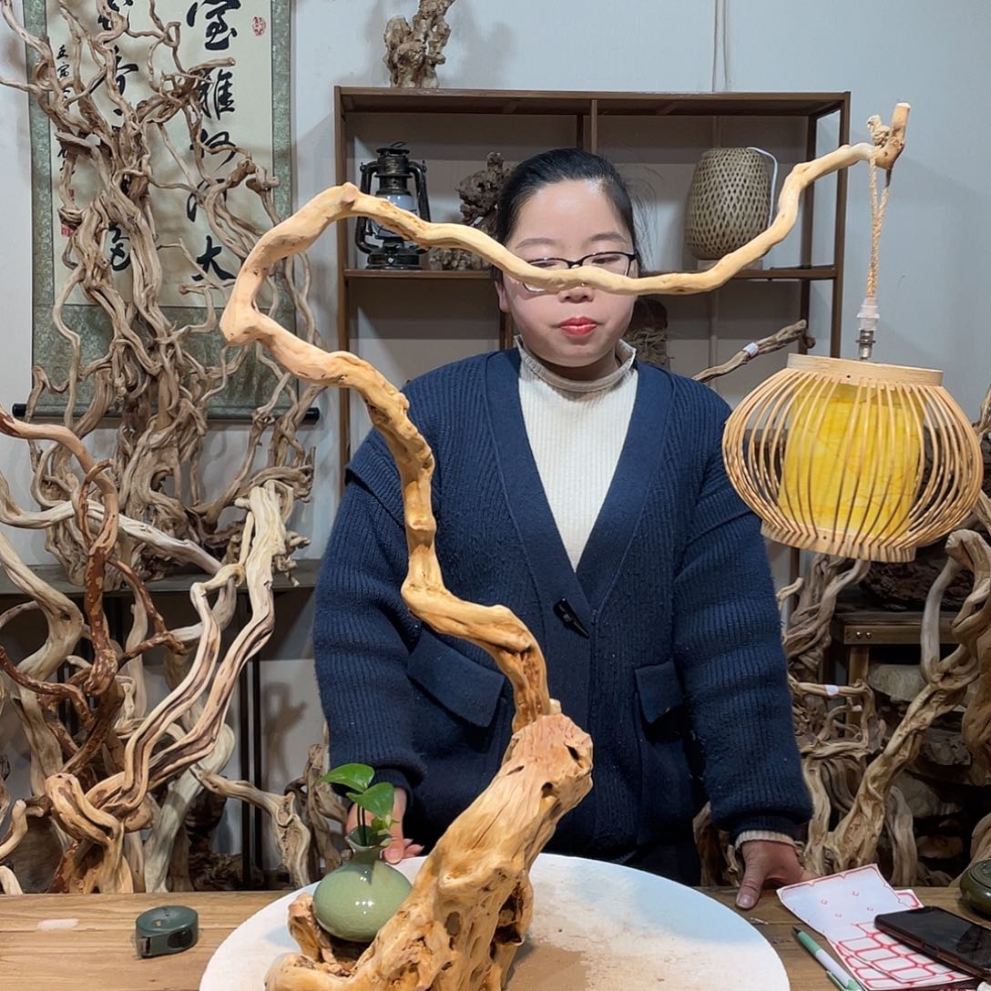 香杉木杜鹃根根艺摆件