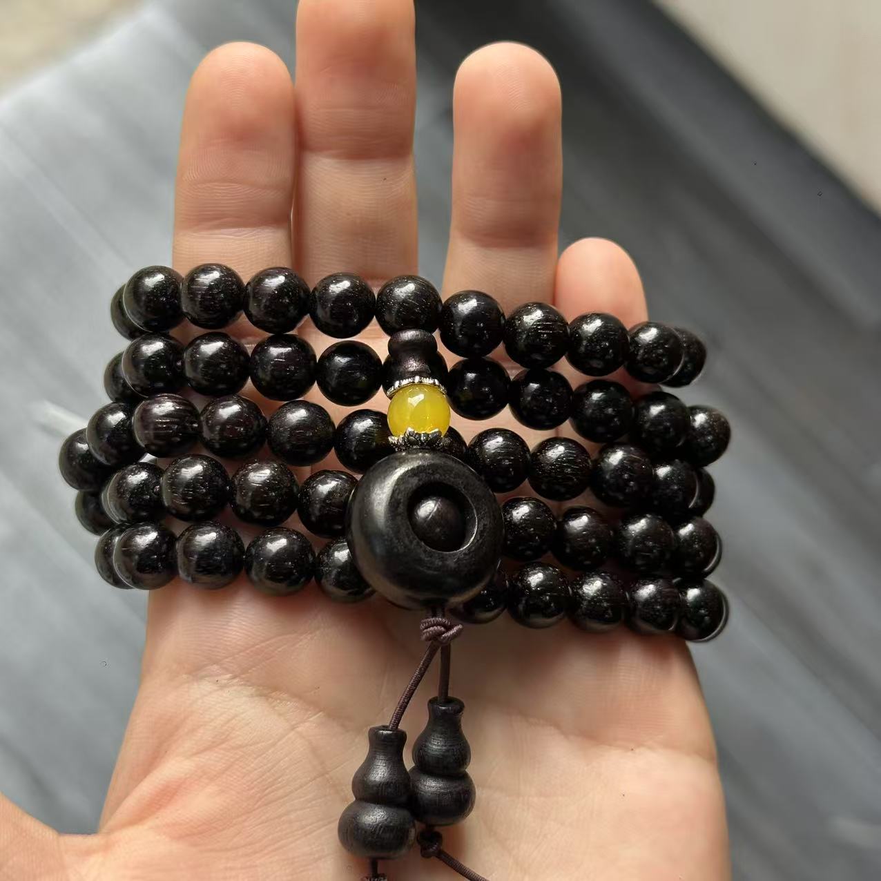 黑檀男女款佛珠手串108颗卡8 032